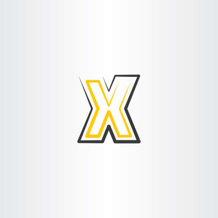 yellow black letter x vector icon logoのイラスト素材