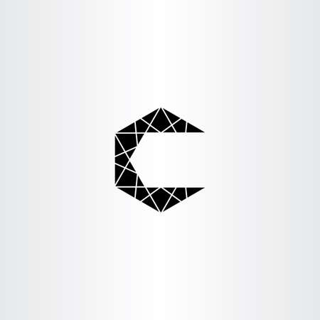 geometric black c letter icon symbolのイラスト素材