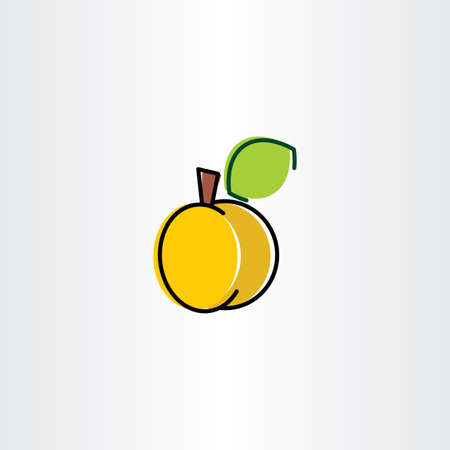apricot vector icon design element symbolのイラスト素材