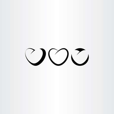 black heart vector icons setのイラスト素材