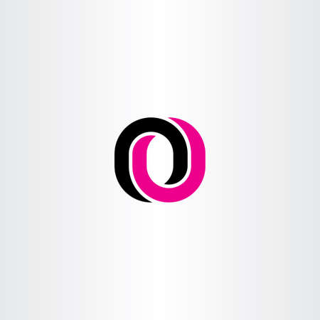 o letter logo magenta black iconのイラスト素材