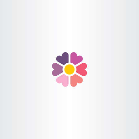 flower heart icon floral symbol designのイラスト素材