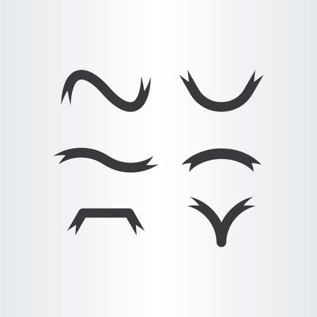 ribbon banner clip art vector setのイラスト素材