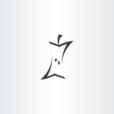 eaten apple icon logo symbolのイラスト素材