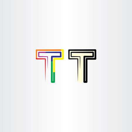 letter t logo icon logotype design elementのイラスト素材