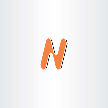 orange n letter icon symbol designのイラスト素材