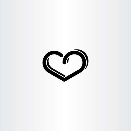 black heart design element vectorのイラスト素材