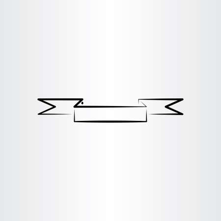 banner ribbon stylized black designのイラスト素材