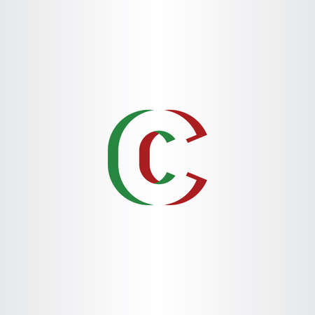 c letter logotype green red icon vectorのイラスト素材