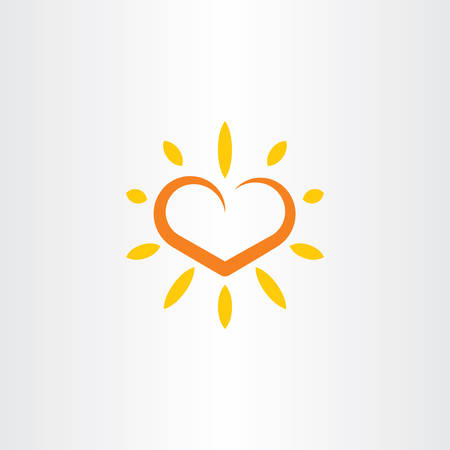 heart sun vector logo iconのイラスト素材