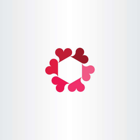 heart circle rotation icon logo vector loveのイラスト素材