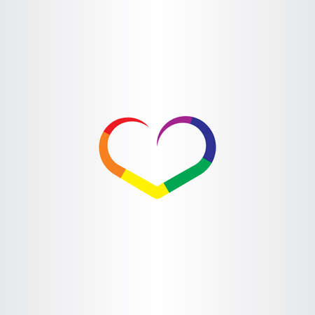 heart rainbow colorful logo vectorのイラスト素材