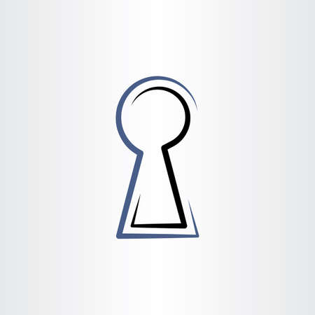 lock hole vector line iconのイラスト素材