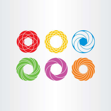 abstract circle logo business icons setのイラスト素材