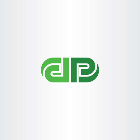 green letters d and p vector logo icon designのイラスト素材