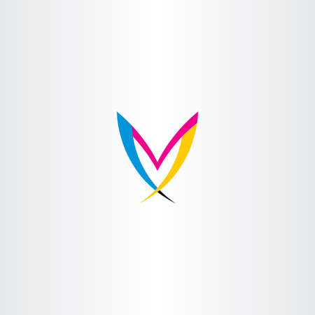 m colorful letter logo symbol vector icon emblemのイラスト素材