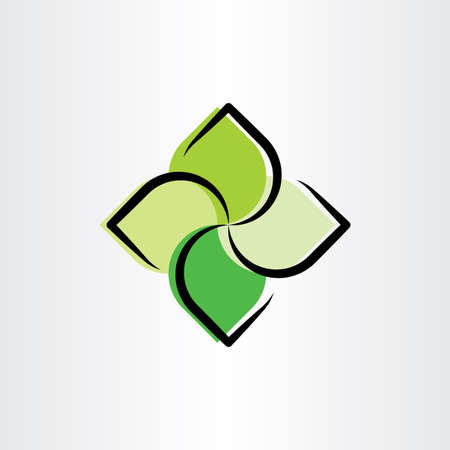 eco green leaves logo illustrationのイラスト素材
