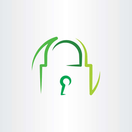 green lock vector logo iconのイラスト素材
