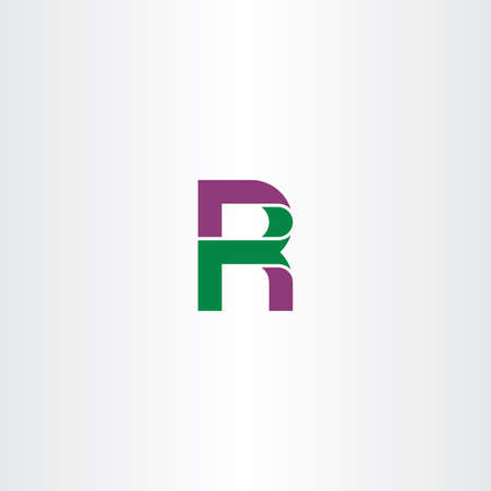 letter r green purple icon vector logo brandのイラスト素材