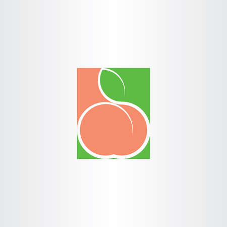 peach fruit logo icon designのイラスト素材
