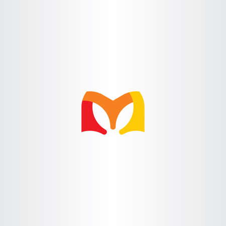 m letter red orange yellow logoのイラスト素材