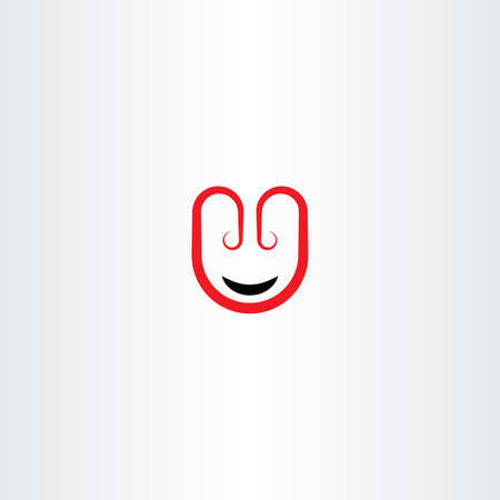 letter u face icon logo vector symbolのイラスト素材