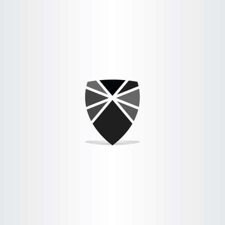 black shield element icon vectorのイラスト素材