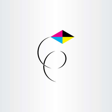 flying kite illustration iconのイラスト素材