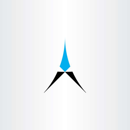 A letter logo cyan black icon symbolのイラスト素材