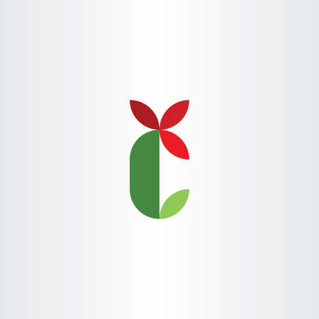 Letter C logo icon green red vector symbolのイラスト素材