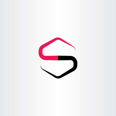 S letter red black icon vectorのイラスト素材