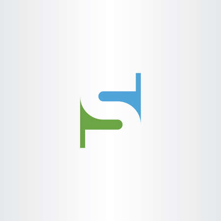 S letter logotype icon green blue symbolのイラスト素材