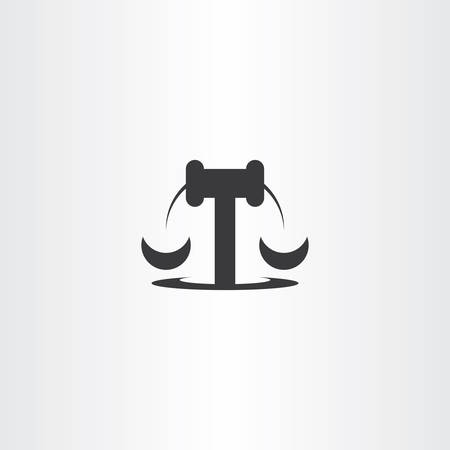 Gavel and scales clipart logo vector blackのイラスト素材