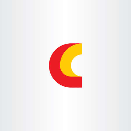 C logo letter red yellow vector iconのイラスト素材
