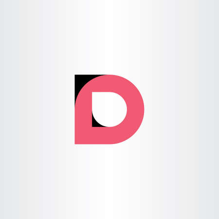 D logo letter black red icon logotypeのイラスト素材