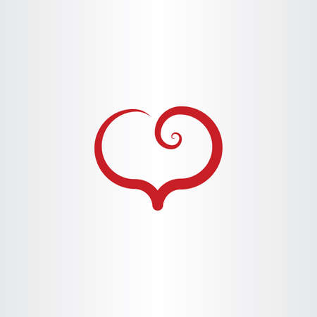 Red spiral heart logo symbol vector elementのイラスト素材