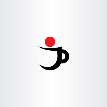 J letter cup of coffee logo icon designのイラスト素材
