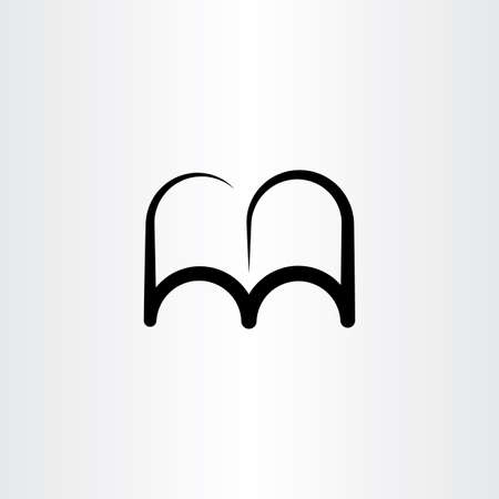 Black open book icon logo designのイラスト素材