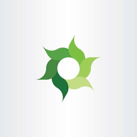 Green eco leaves circle logo symbol elementのイラスト素材
