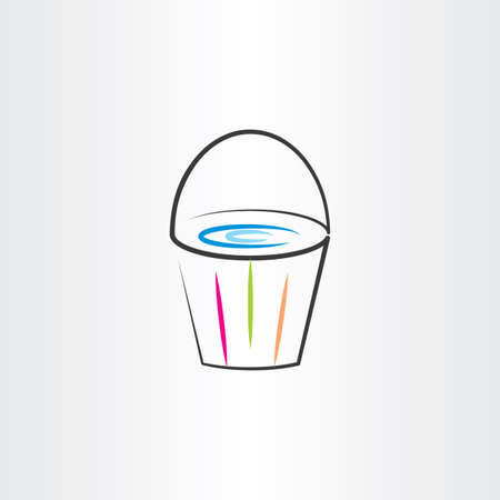 Water bucket illustration clipart vector designのイラスト素材