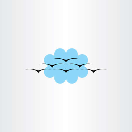 Flying birds in the sky vector logoのイラスト素材