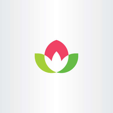 Logo flower with leaves vector designのイラスト素材