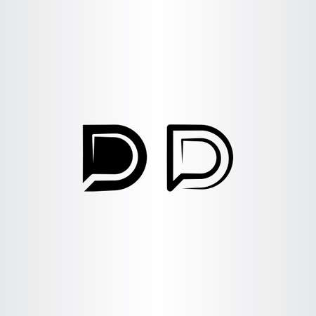 D logo icon black letter symbolのイラスト素材