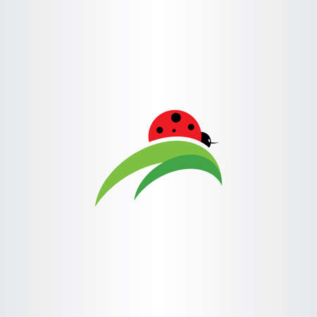 Ladybug on leaf logo icon vector elementのイラスト素材