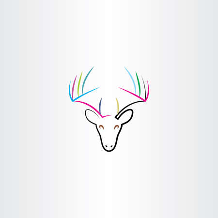 Colorful deer icon drawing vector designのイラスト素材