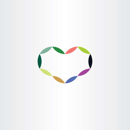 Geometric heart colorful symbol vector logo signのイラスト素材