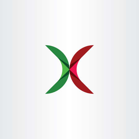 Letter icon x green red sign logo designのイラスト素材