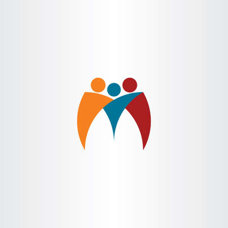 M logo business people team friends logotype vectorのイラスト素材