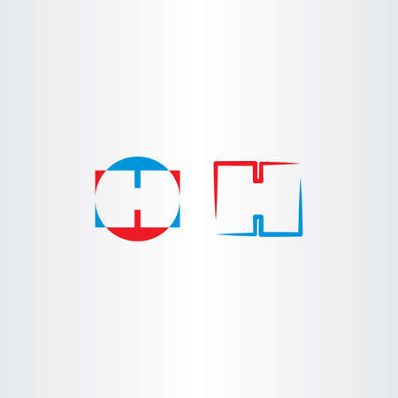 Letter logo H icon vector blue red logotype designのイラスト素材