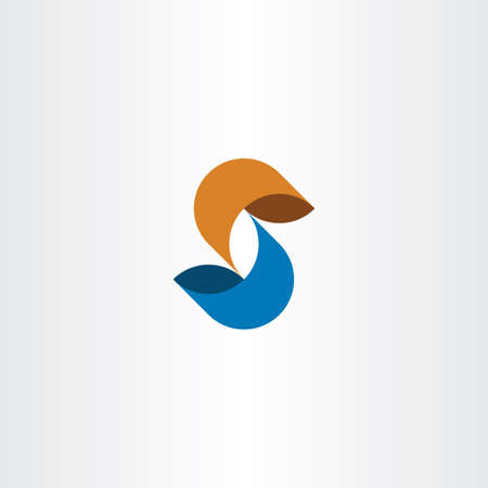 S letter logo icon symbol orange blue vectorのイラスト素材